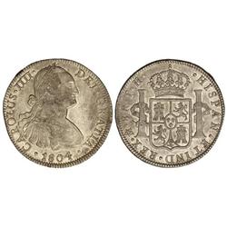 8 Reales. 1804. MÉXICO. T.H. Gran parte de brillo original. Cal-701. EBC/EBC+.