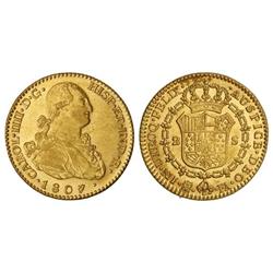 2 Escudos. 1807/6. MADRID. F.A. (Leves rayitas de ajuste). Cal-350 var. sobrefecha. EBC+.