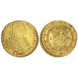 8 Escudos. 1807. LIMA. J.P. (Rayitas en anverso. Golpecitos y hojitas en reverso. Cal-28. MBC+.