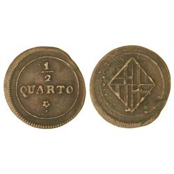 1/2 Cuarto. BARCELONA. ESCASA. Cal-99. MBC.