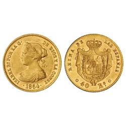 40 Reales. 1864. MADRID. Cal-106. EBC+.