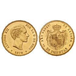 25 Pesetas. 1876 (*18-76). DE-M. EBC.