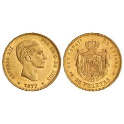 25 Pesetas. 1877 (*18-77). D.E.-M. SC.