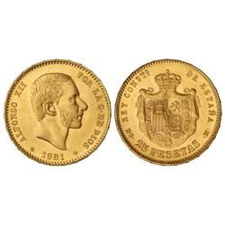 25 Pesetas. 1881 (*18-81). M.S.-M. (Leves rayitas). SC-.