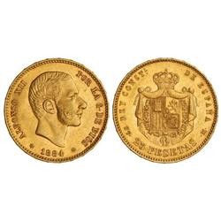 25 Pesetas. 1884 (*18-84). M.S.-M. EBC-.