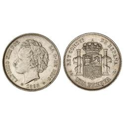 1 Peseta. 1893 (*18-93). PG-L. EBC.
