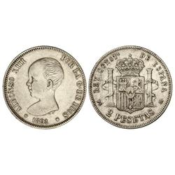 2 Pesetas. 1891 (*18-91). P.G.-M. (Golpecitos). MBC+.