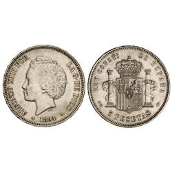 5 Pesetas. 1894 (*18-94). P.G.-V. (Leves golpecitos). Cal-23. EBC-.