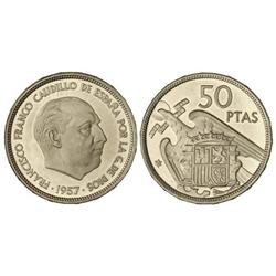 50 Pesetas. 1957 (*72). Procedente de cartera F.N.M.T. PRUEBA.