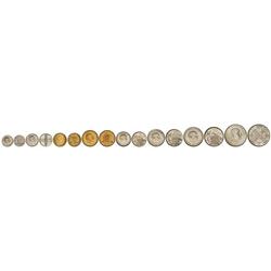 Serie 8 monedas 10 Céntimos a 100 Pesetas. (*70). En tira original F.N.M.T. PRUEBAS.