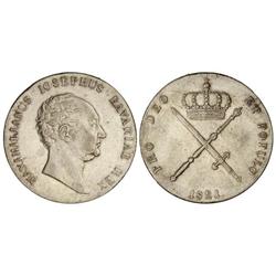 Thaler. 1821. MAXIMILIANO IV. BAVIERA. AR. (Leves rayitas y golpecitos en canto). KM-706. MBC+/MBC.