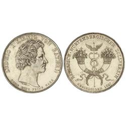 Thaler. 1827. LUÍS I. BAVIERA. AR. (Varios y leves golpecitos en canto y leves rayitas). KM-731. EBC