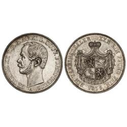 Thaler. 1858-A. ENRIQUE XX. REUSS-OBERGREIZ. AR. ESCASA. KM-110. EBC.