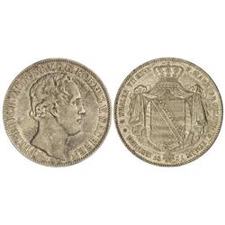 2 Thaler. 1851-F. FEDERICO AUGUSTO II. SAJONIA. AR. Pátina. (Leves rayitas y pequeños golpecitos en