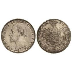 Thaler. 1864-B. ERNESTO II. SAXE-COBURG-GOTHA. AR. Pátina. (Pequeños golpecitos y leves rayitas). C-