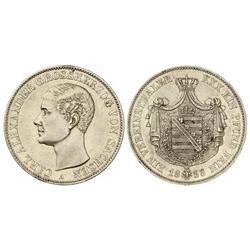 Thaler. 1858-A. SAXE-WEIMAR-EISENACH. AR. (Pequeños golpecitos). C-93. EBC-/EBC.