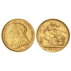 1 Soberano. 1900-P. VICTORIA. PERTH. AU. (Golpecito en gráfila. Leves golpecitos). KM-13. MBC/MBC+.