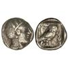 Image 1 : Tetradracma. 465-460 a.C. ATENAS. Anv.: Busto de Atenea a derecha. Rev.: Lechuza en pie de frente, d