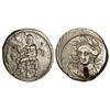 Image 1 : Estátera. 333-328 a.C. MALLOS. BALAKROS. Anv.: Baal sentado a izquierda, delante espiga y racimo de