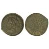 Image 1 : As. MALACA. Anv.: Busto de Vulcano con birrete cónico y coleta a derecha, detrás (leyenda) y tenazas