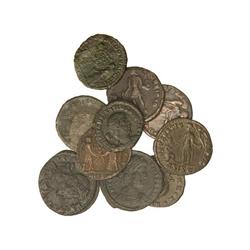 Lote 10 Centenionalis. GRACIANO, TEODOSIO I, MAGNENCIO, DECENCIO, MAGNO MÁXIMO, ARCADIO, HONORIO, CO