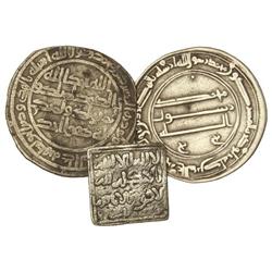 Lote 3 Dirhems. Todos diferentes y clasificables. (1 Dirhem Almohade de Sevilla). A EXAMINAR. MBC+ a