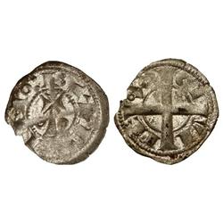 Diner. ALFONS I. BARCELONA. Anv.: :BAR(.)(Q)INO. Cruz sobre palo entre anillos. Rev.: CI-VI-RE-¶X(¶)