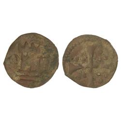 1/2 Senyal. TORTOSA. Anv.: TO-castillo-R. Rev.: Cruz con grupos de tres puntos en los espacios. 0,60