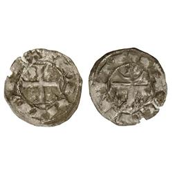 Óbolo. TEOBALDO I. Anv.: :TIOBALD´ REX. Cruz interior. Rev.: ¶:DE NAVARIE:. Castillo esquemático, cr