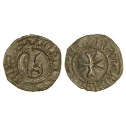 1/2 Cornado. JUAN I. Anv.: ¶IOHANES¶DI¶GAR¶. I gótica. Rev.: ¶NAVARRE¶REX¶ET. Cruz interior. 0,68 gr