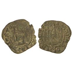 Cornado. ENRIQUE III. TOLEDO. Anv.: Busto coronado a izquierda. Rev.: Castillo, debajo T. Ve. FAB-59