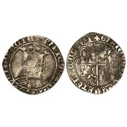 Real. ENRIQUE IV. TOLEDO. Anv.: ¶ENRICVS QARTVS DEI GRACIA. Busto a izquierda. Rev.: ¶ENRICVS REX CA