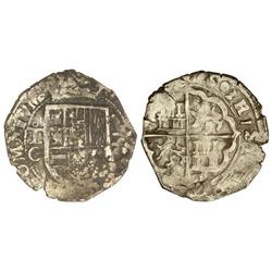 2 Reales. 1603. TOLEDO. C. 6,60 grs. Cal-404. MBC-.