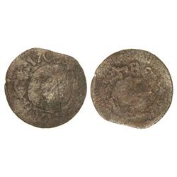 Ardit. 1708. BARCELONA. Variante con dos fechas acuñadas. (Pequeño final de riel). Cal-47 var. BC+.