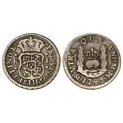 1 Real. 1749. MÉXICO. M. 3,20 grs. Columanrio. Cal-574. MBC-.