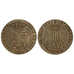 6 Quartos. 1844. BARCELONA. Cal-693. MBC+.