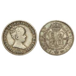 1 Real. 1845. SEVILLA. R.D. Pátina. Cal-429. MBC-.