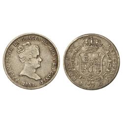 1 Real. 1852. SEVILLA. R.D. (Rayitas en anverso). Cal-433. MBC.