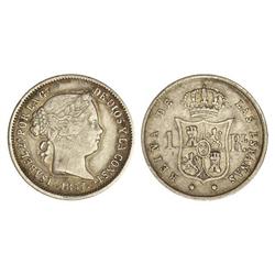 1 Real. 1857. SEVILLA. (Rayitas en anverso). ESCASA. Cal-438. MBC.
