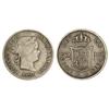 Image 1 : 2 Reales. 1860/59. BARCELONA. (Hojita en reverso). Cal-349 sim. MBC-.