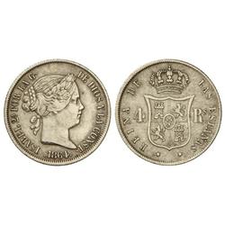 4 Reales. 1864. MADRID. (Rayitas en anverso). Cal-310. MBC.
