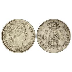 4 Reales. 1860. SEVILLA. (Pequeños golpecitos y rayitas). Cal-330. MBC/MBC-.