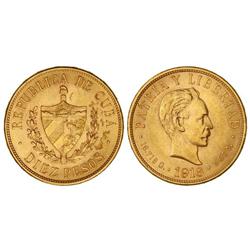 10 Pesos. 1916. AU. José Martí. KM-20. EBC-.