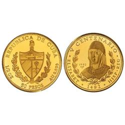 50 Pesos. 1990. AU. Isabel ´La Católica´. Tirada: 250 piezas. KM-300. PROOF.