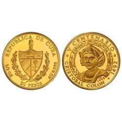 50 Pesos. 1990. AU. Cristóbal Colón. Tirada: 250 piezas. KM-298. PROOF.