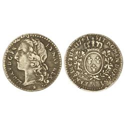 12 Sols (1/10 Ecu). 1741-A. LUIS XV. AR. Pátina. KM-511.1. MBC+/MBC.