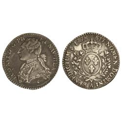 12 Sols (1/10 Ecu). 1778-A. LUIS XVI. AR. Pátina. KM-568. MBC+/MBC.