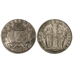 8 Reales. 1823-J.P. LIMA. AR. Pátina. KM-136. MBC-.