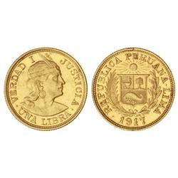 1 Libra. 1917. AU. (Golpe en gráfila). KM-207. EBC.