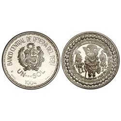1 Nuevo Sol. 1994. AR. Arte Pre-Inca. Tirada: 2.000 piezas. KM-311. PROOF.
